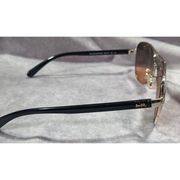 Coach Horse And Carriage Light Gold And Black Aviator Sunglasses main image 4
